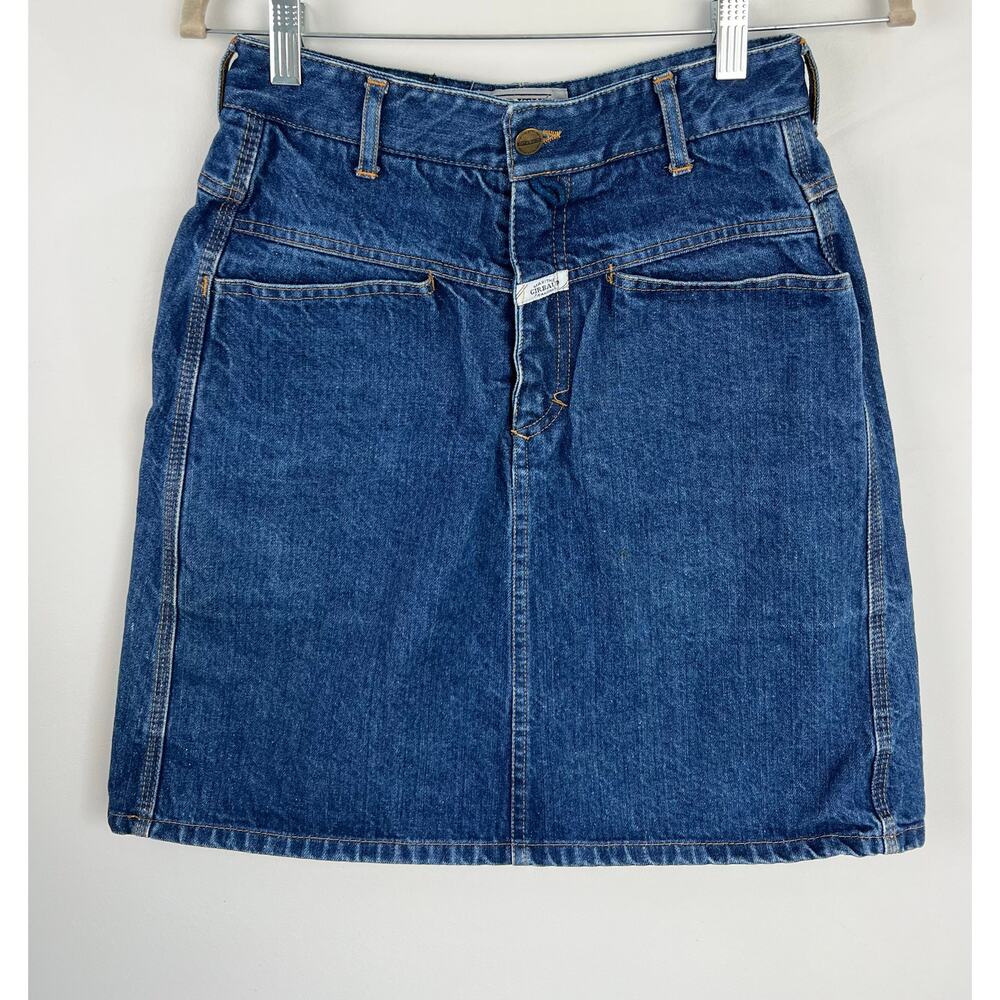 Vintage Marithé François Girbaud Denim Mini Skirt Y2K 90s Size 7/8 (Fits Small)